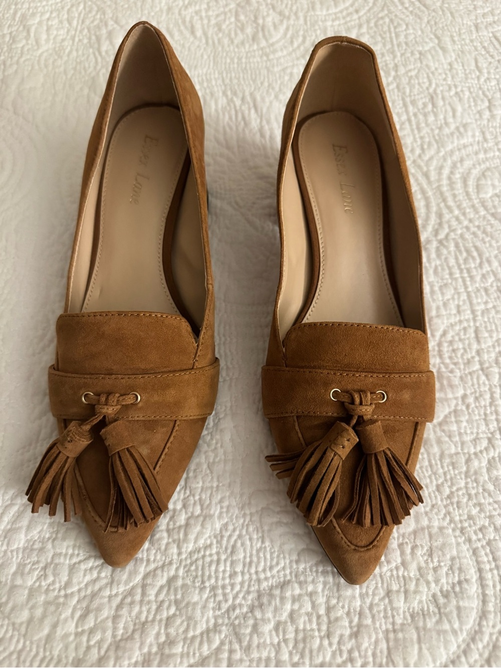 Essex Lane Women's Suede Tassel Loafers in Brown